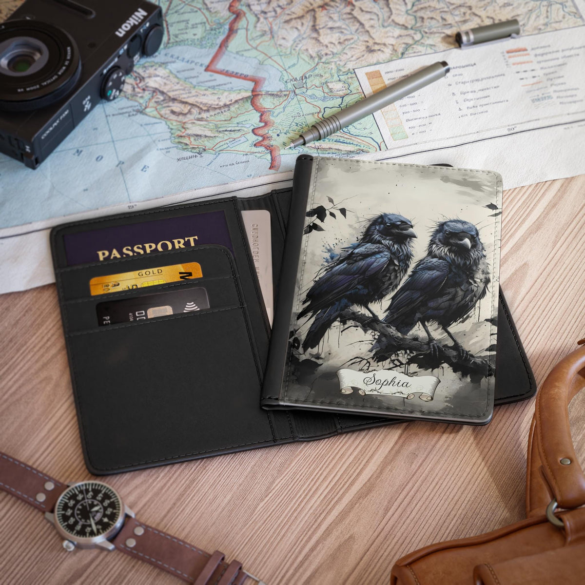 Witchy Travel Lover Gift Luna Moth Passport Holder Dark Aesthetic Travel Accessories Gothic Cover Dark Academia Whimsi Goth Travel Wallet