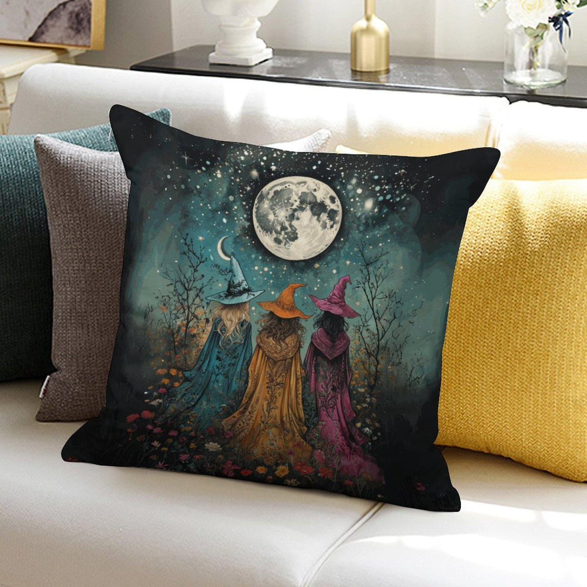 Fall Host Gift Idea Whimsigoth Decor for the Season Witches Velvet Pillowcase Witchcore Decor dark academia witchy vibes halloween Throw