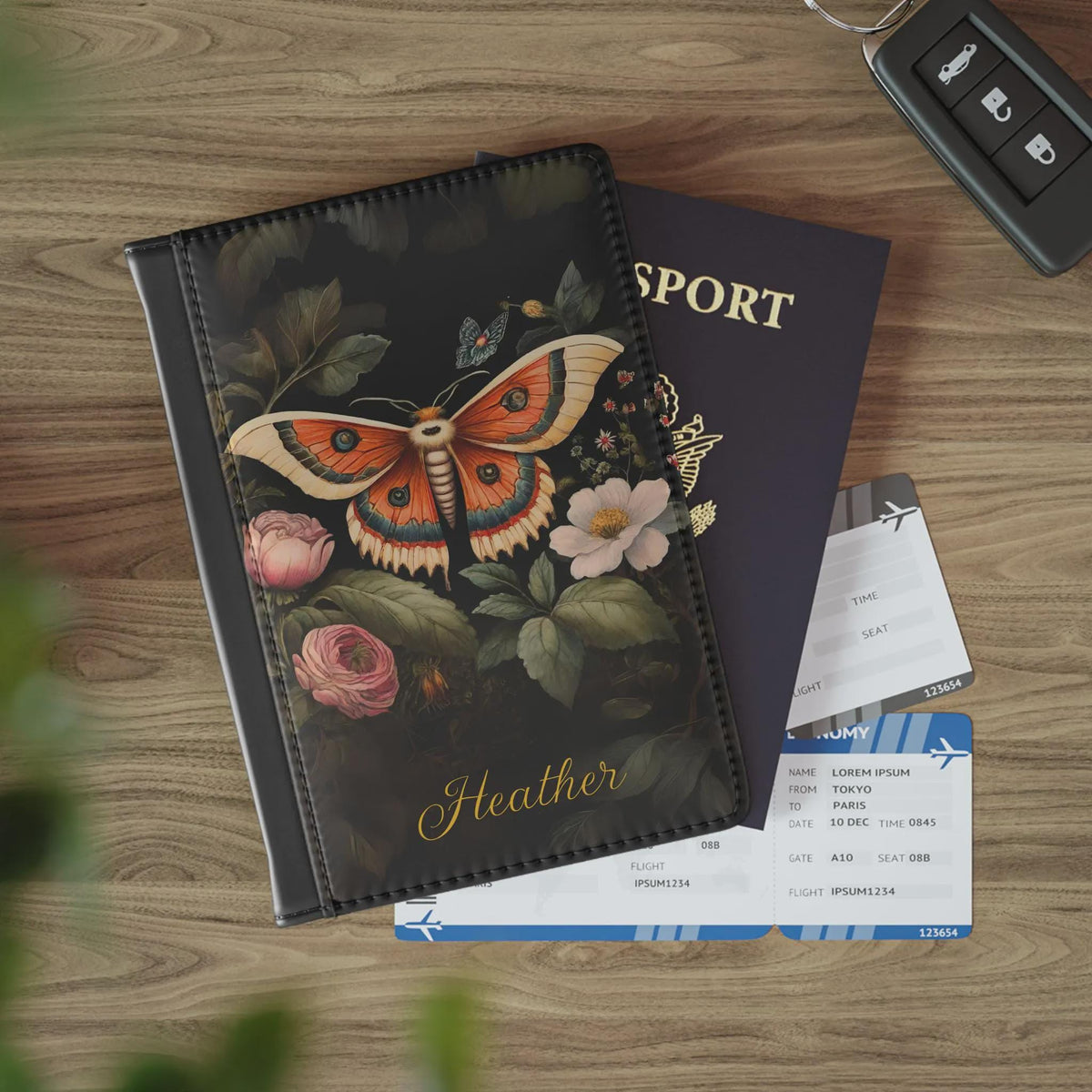 Witchy Travel Lover Gift Luna Moth Passport Holder Dark Aesthetic Travel Accessories Gothic Cover Dark Academia Whimsi Goth Travel Wallet