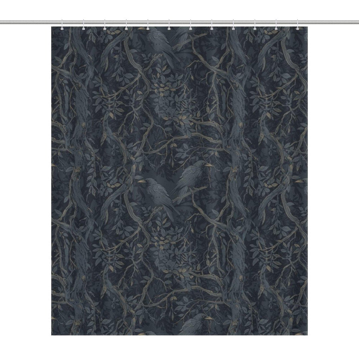 William Morris Inspired Shower Curtain Edgar Allan Poe Gothic Bathroom Decor Goth Bathroom Whimsigoth Decor Moody Shower Bathroom Decor