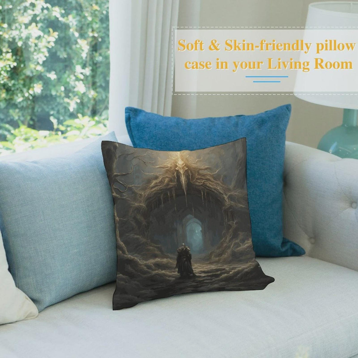 Fantasy Gamer Gift Idea For Boyfriend Elden Ring Plush Pillow Cover Gamer Decor Dark Souls Style Solaire of Astora Dakimakura Waifu Ranni