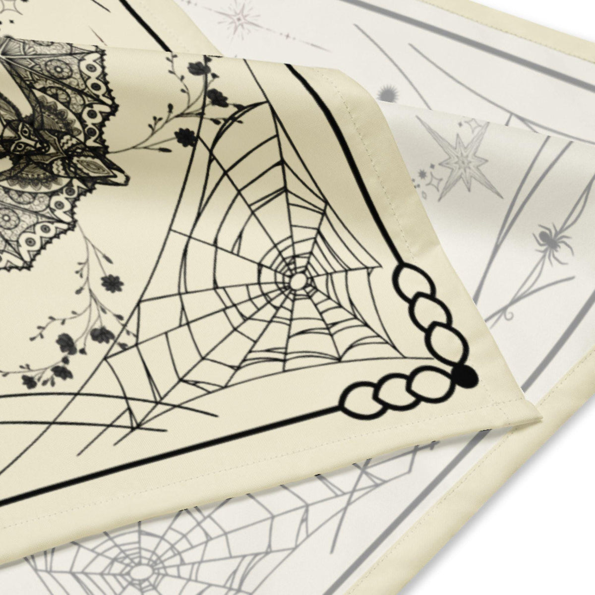 Halloween Bat Bandana Gift for Goth Girl Headscarf Custom Scarf Witchy Dark Academia Altar Cloth Grunge Clothing Hair Scarf Spiderweb Square