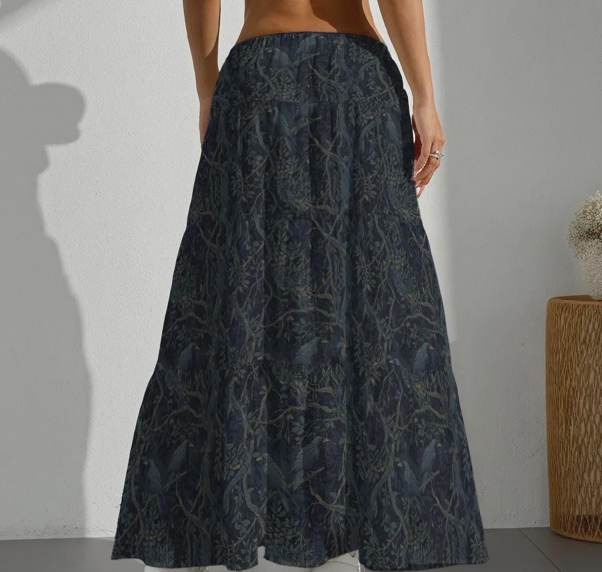 Gothic Clothing William Morris Inspired Crow Pleated Skirt Edgar Allan Poe Dark Academia Mesh Goth Clothes Long Skirt Camisole Lingerie