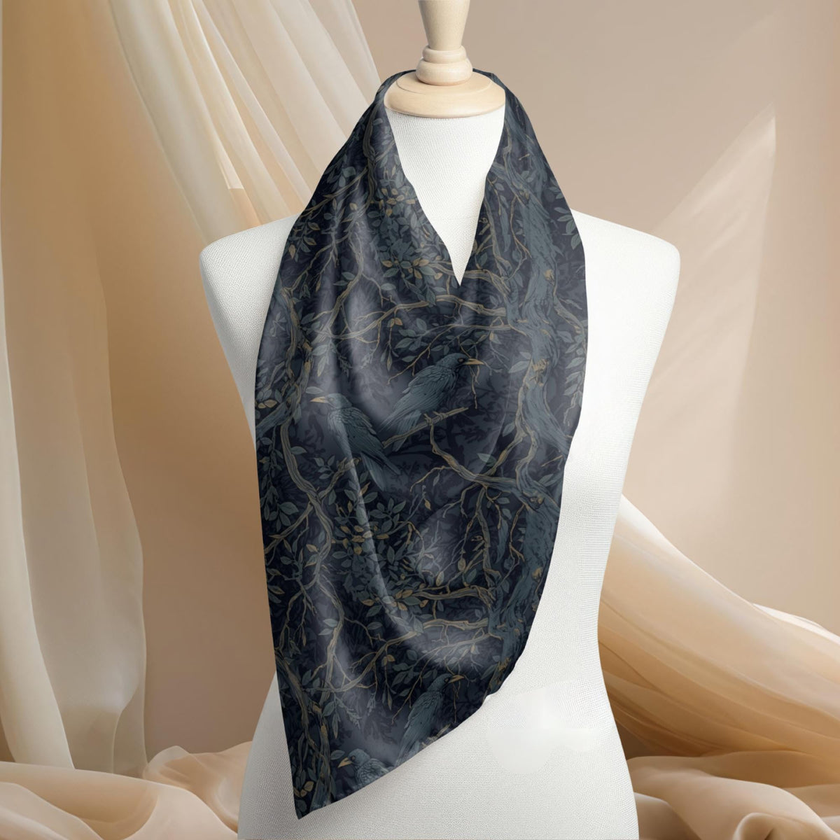 Corporate Goth Gift for you Crow Lovers Gothic Alt Clothing for Dark Academia Enthusiast William Morris Inspired Raven Witchcore Square
