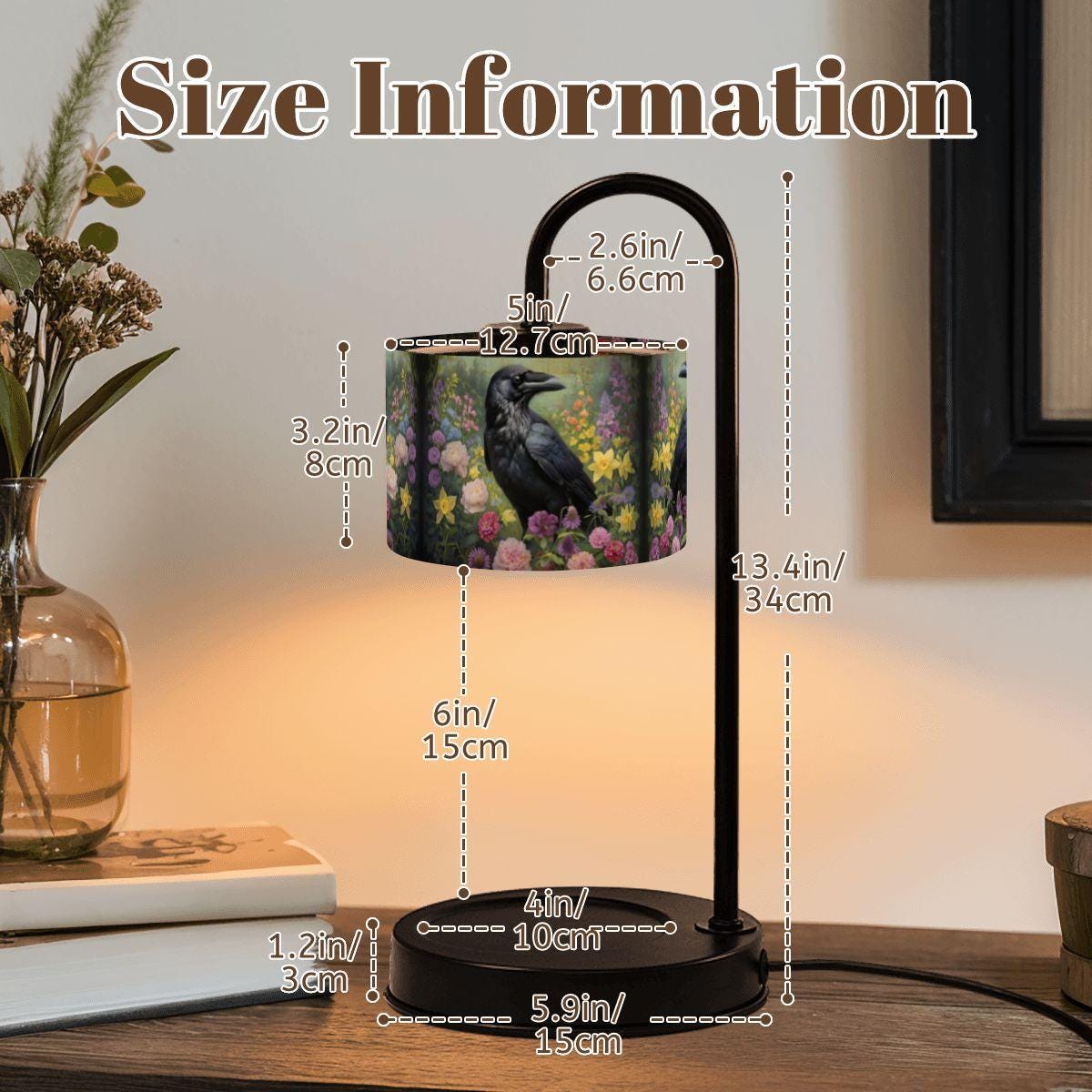 Cottagecore Crow Candle Warmer Lamp Gift for Christmas Dark Academia Decor for Crow Lover fall host gift for Halloween Witch Gift for Bestie