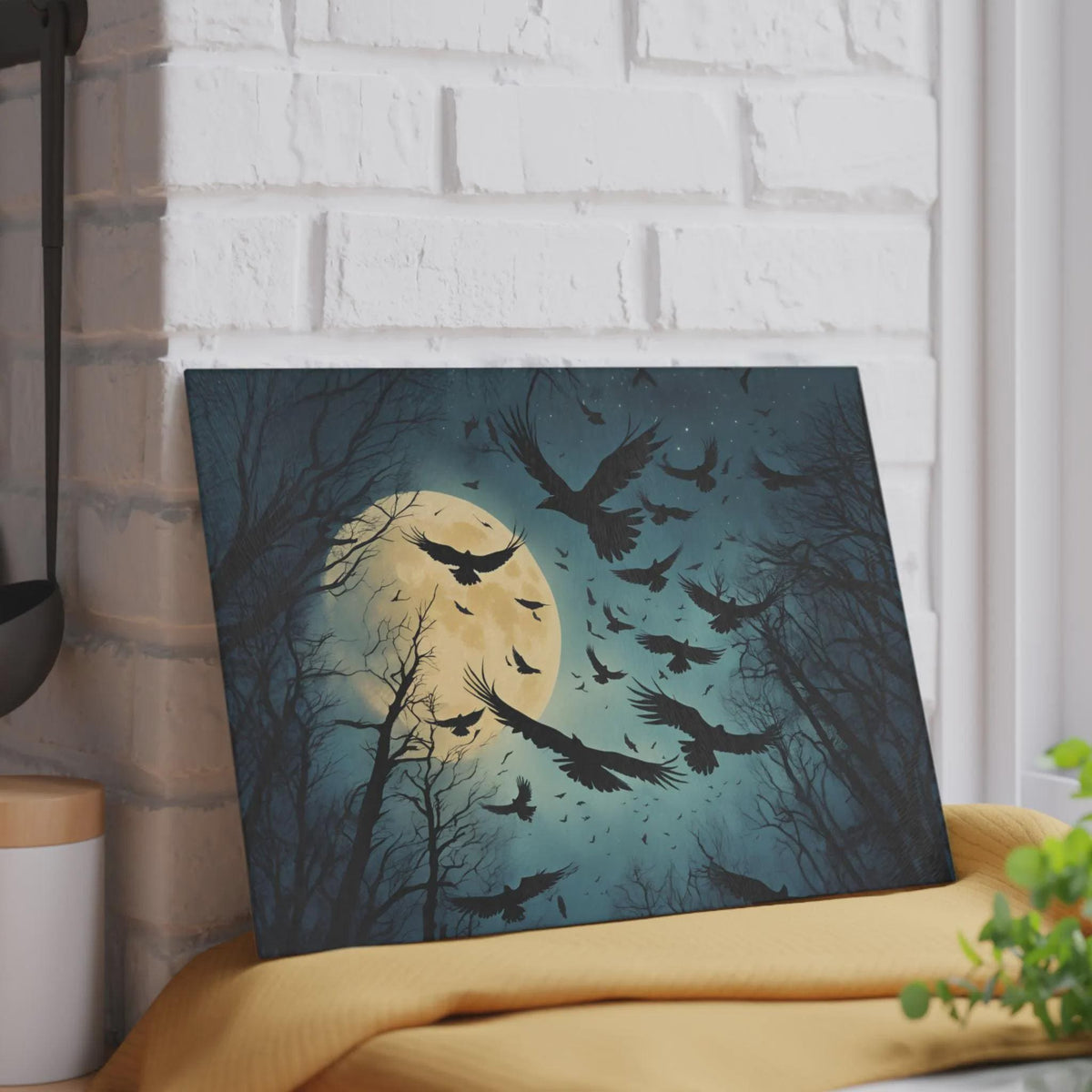 Practical Magic Accessory for Halloween Cutting Board Idea for Good Witch Crow Themed Gifts for Bird Nerd Dark Academia Whimsigoth Decor