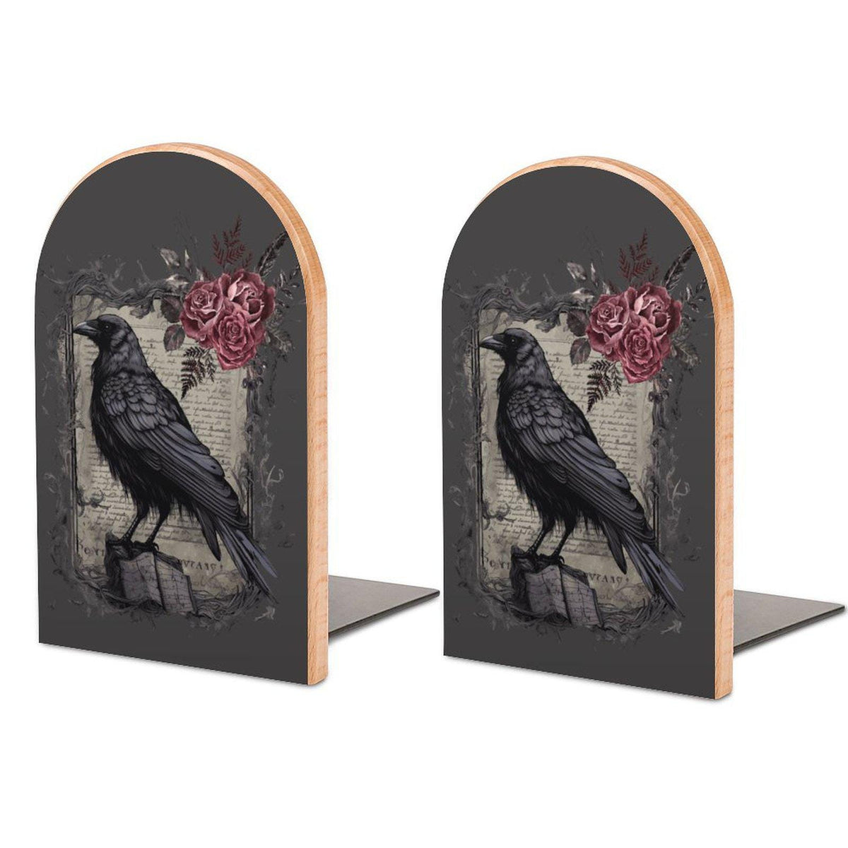 Witchy Bookends Pagan Gift Idea for Mom Birthday The Raven Bookends Edgar Allan Poe Inspired Witchy Occult Decor Witchcore Book Nook End