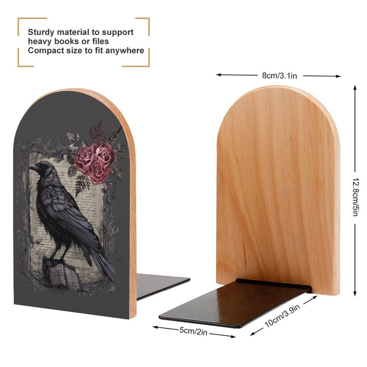Witchy Bookends Pagan Gift Idea for Mom Birthday The Raven Bookends Edgar Allan Poe Inspired Witchy Occult Decor Witchcore Book Nook End