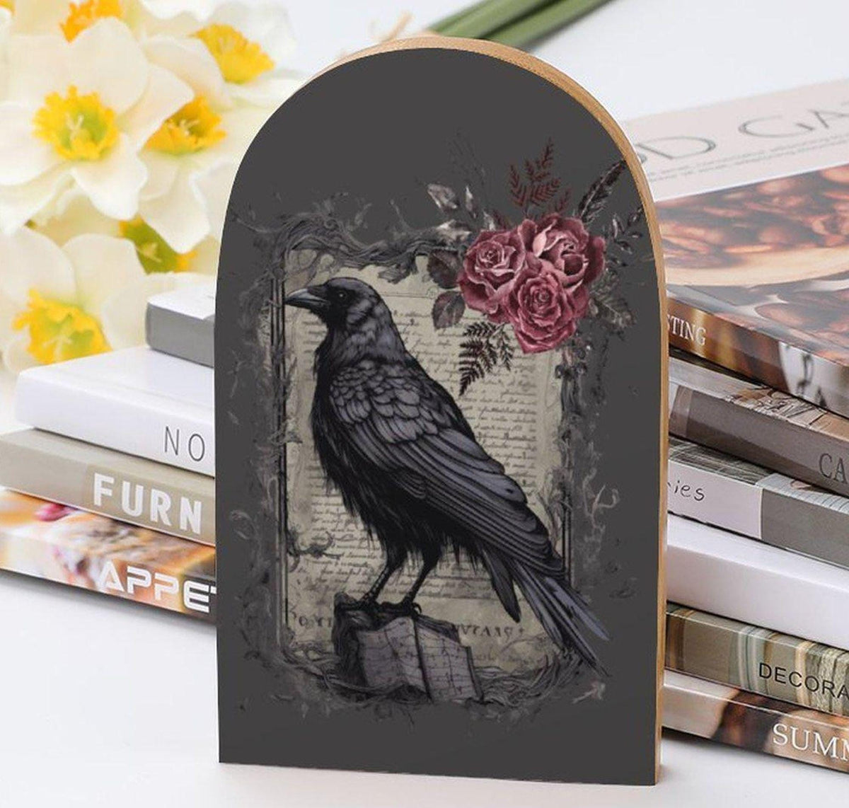 Witchy Bookends Pagan Gift Idea for Mom Birthday The Raven Bookends Edgar Allan Poe Inspired Witchy Occult Decor Witchcore Book Nook End