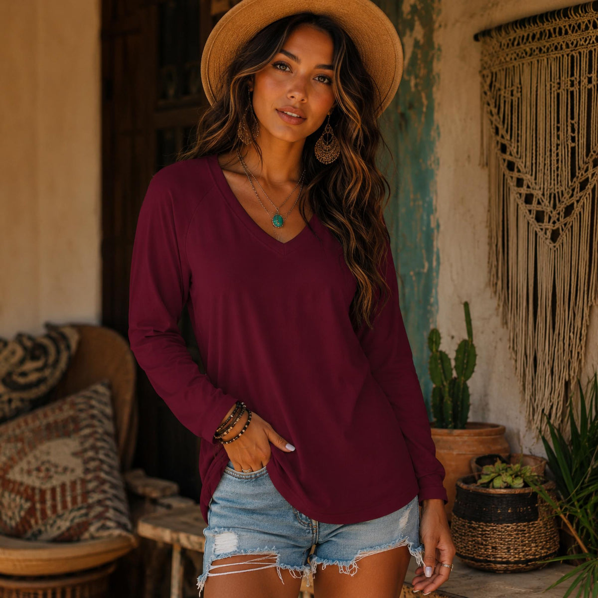 Fall Autumn Blouse Best Selling Tunic Woman Fashion Plus Size Shirt Boho Loose Fit Top Relaxed Long Sleeve Tee Loose Fit Holiday Separates