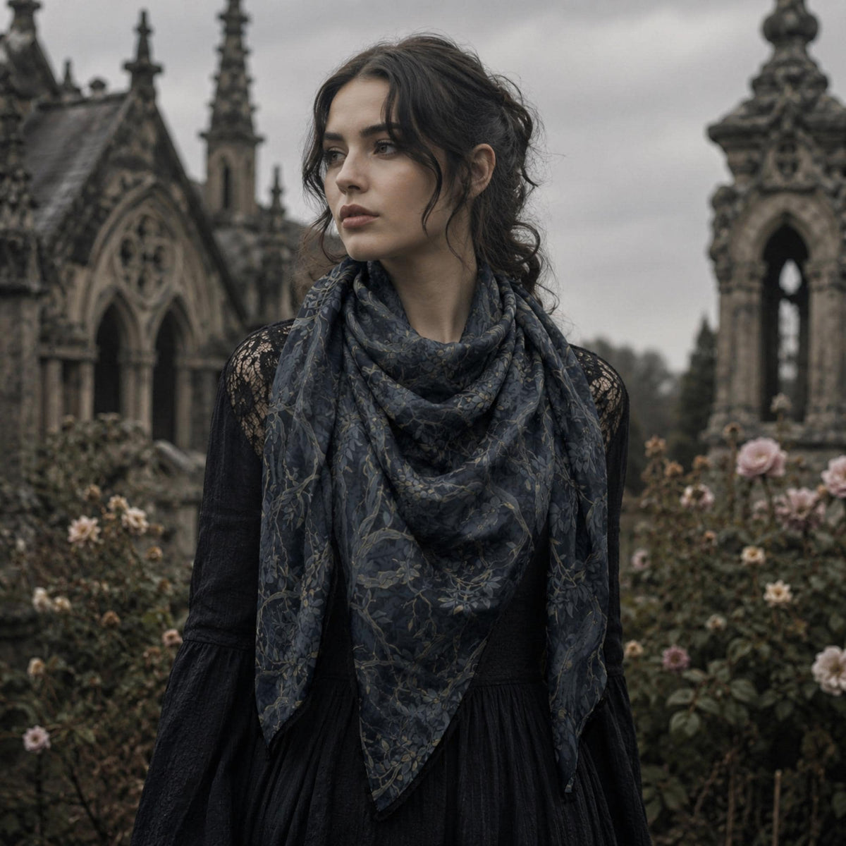 Corporate Goth Gift for you Crow Lovers Gothic Alt Clothing for Dark Academia Enthusiast William Morris Inspired Raven Witchcore Square