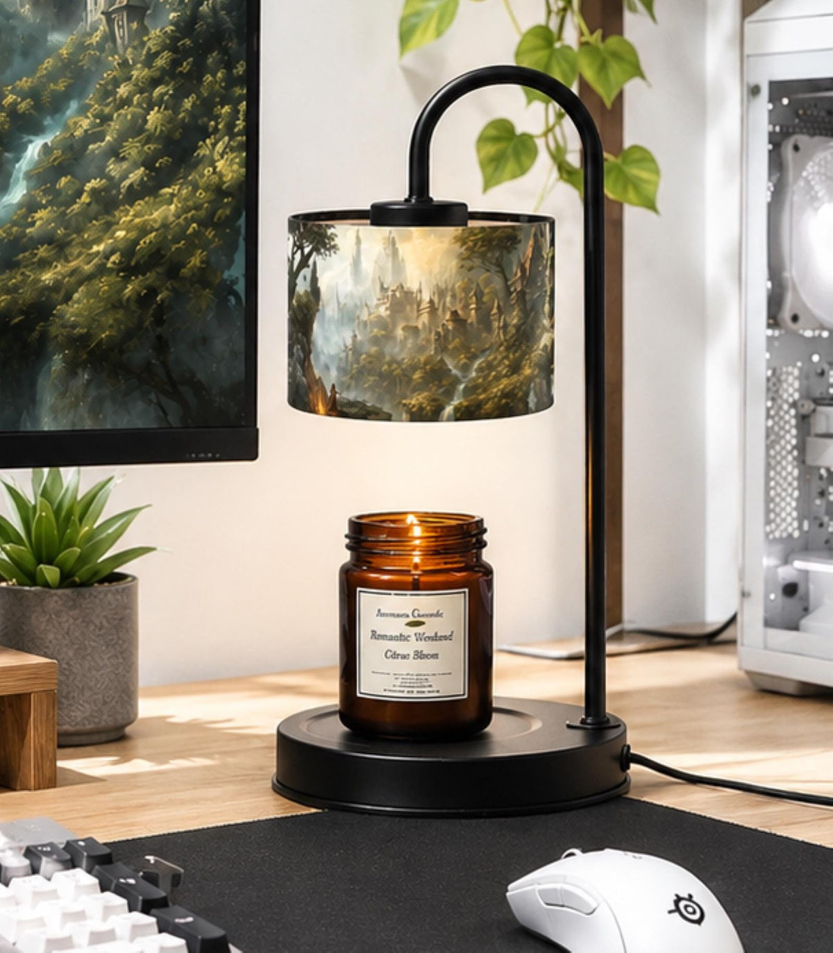 Elden Ring Candle Warmer Lamp Dark Souls Gamer Merch Bloodborne Nerdy Gift Malenia Bedside Gothic Lamp Age of Sigmor Gaming Station Decor