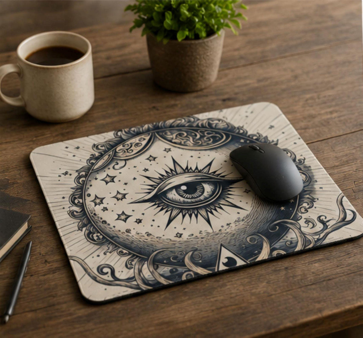 Whimsy Goth Celestial Eye Mouse Pad Mystic Home Office Decor Custom Mouse Pad Teenager Girl Gift Webcore Cubicle Decor Custom Desk Mat