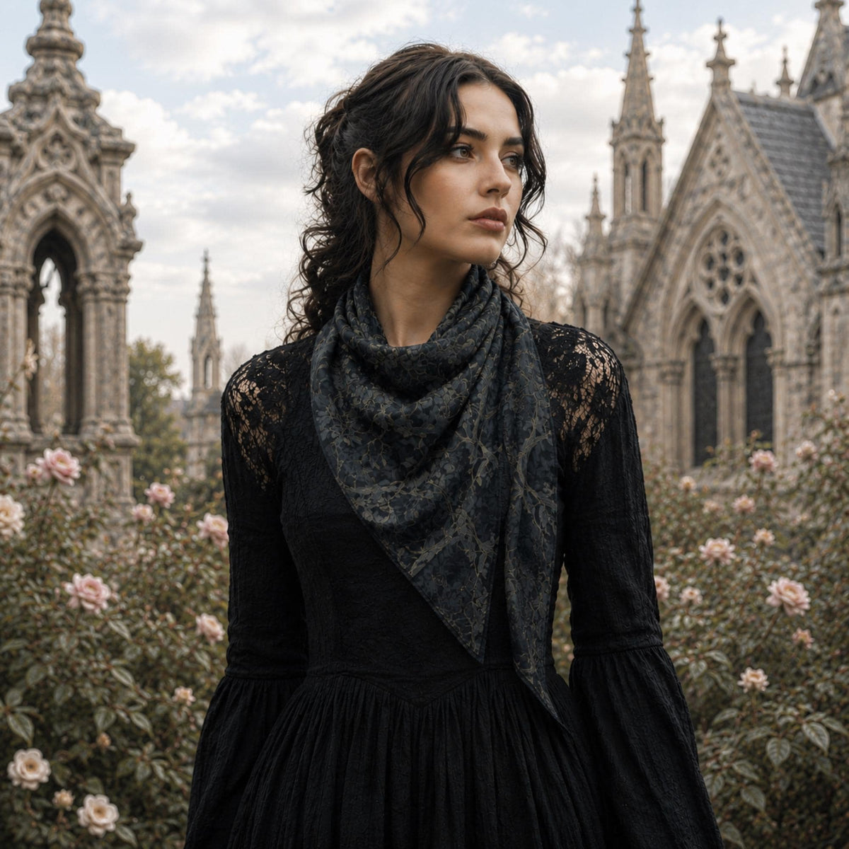 Corporate Goth Gift for you Crow Lovers Gothic Alt Clothing for Dark Academia Enthusiast William Morris Inspired Raven Witchcore Square