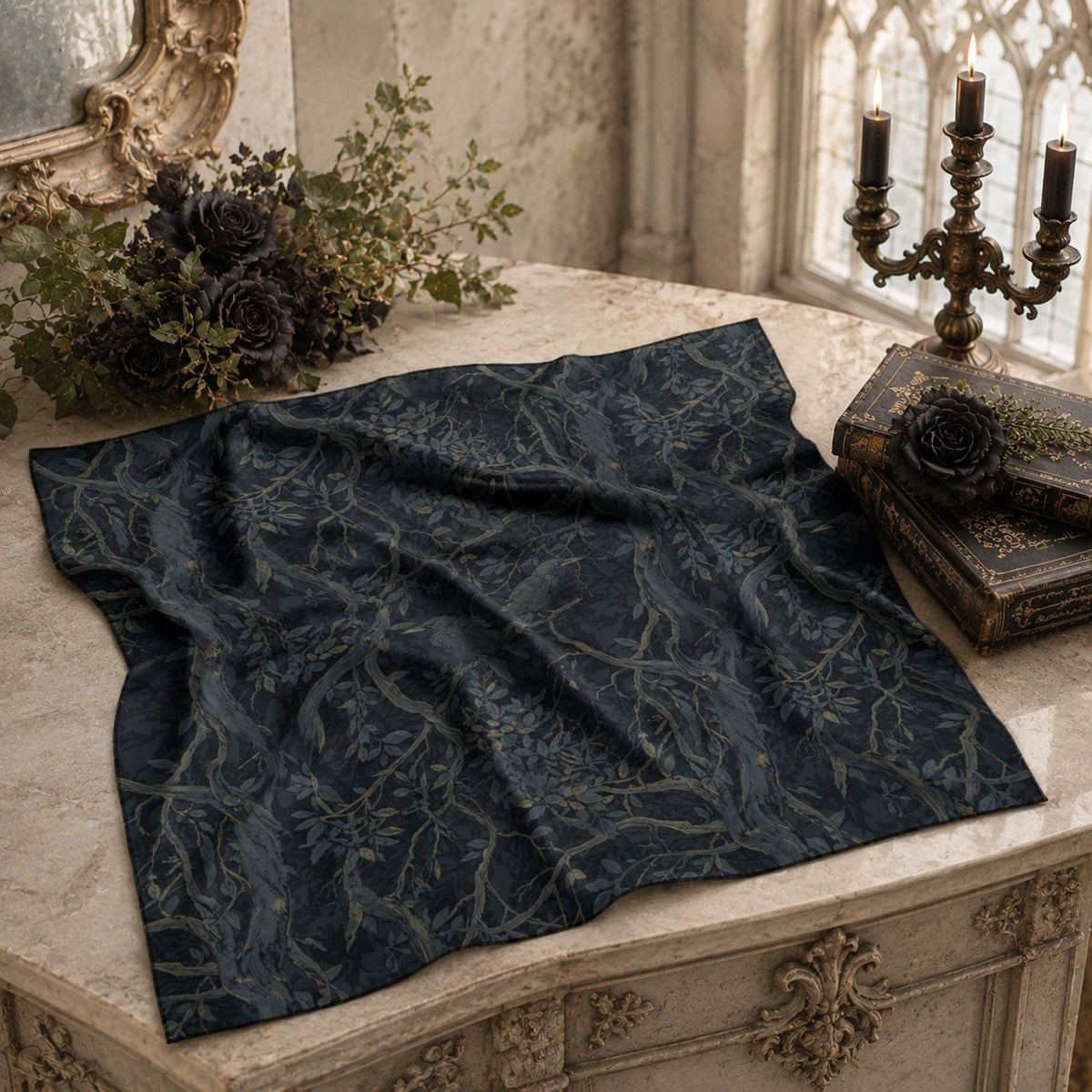 Corporate Goth Gift for you Crow Lovers Gothic Alt Clothing for Dark Academia Enthusiast William Morris Inspired Raven Witchcore Square