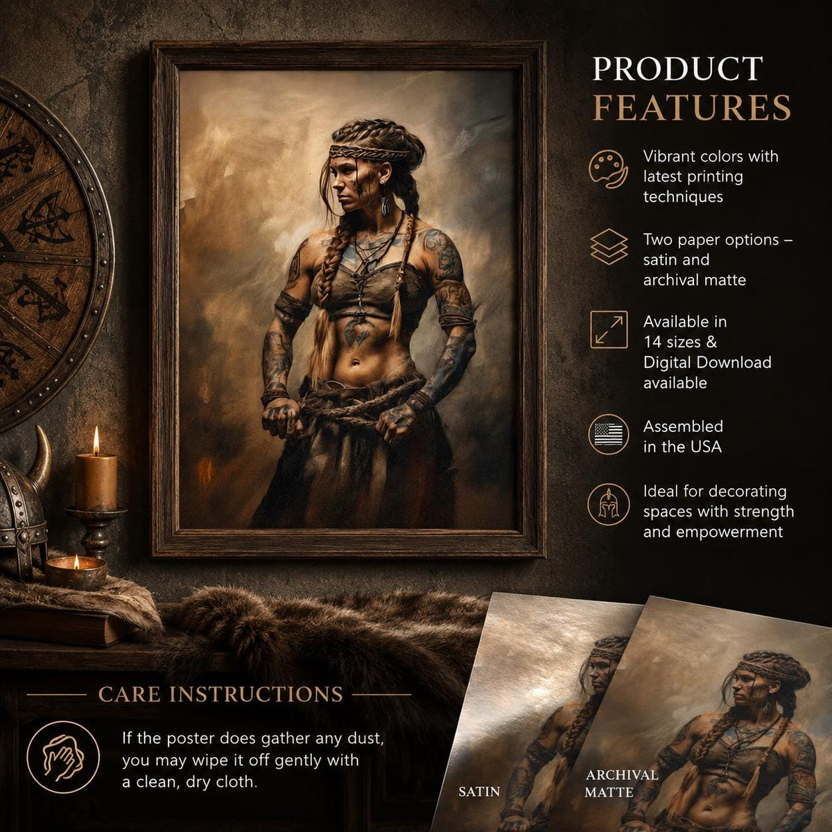 Medieval Viking Warrior Nordic Folklore Design Collection
