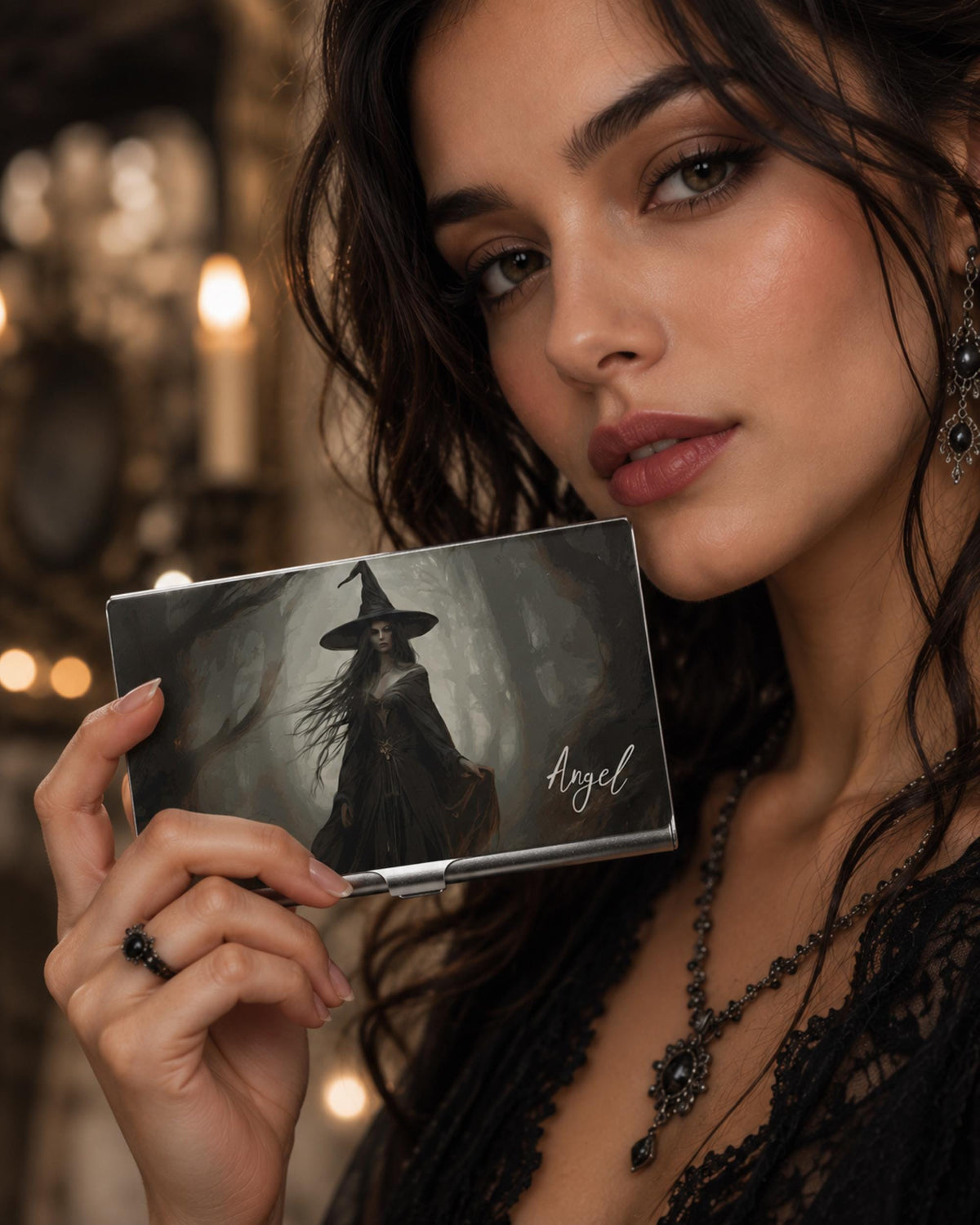 Personalized Practical Magic Witch Business Card Holder Gift for Bestie Sisterhood Halloween Party Favors Gothic Card Case Witchcore Holiday