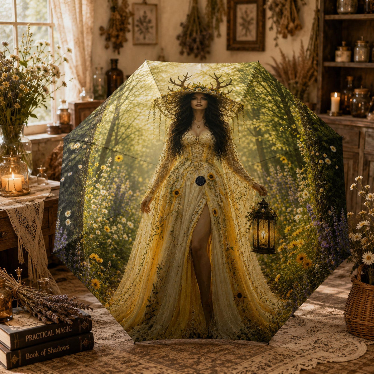 Elen of the Ways Summer Pastel Goth Girl Birthday Gift Spooky Witchy Holiday Essentials Cottagecore Witch Umbrella Witchcore Practical Magic