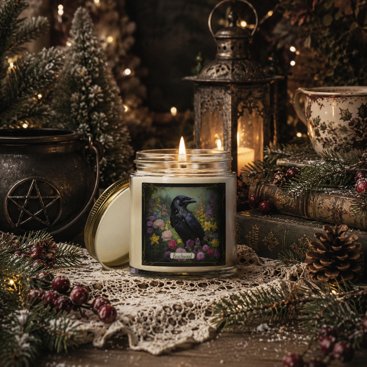 Cottagecore Crow Candle Warmer Lamp Gift for Christmas Dark Academia Decor for Crow Lover fall host gift for Halloween Witch Gift for Bestie