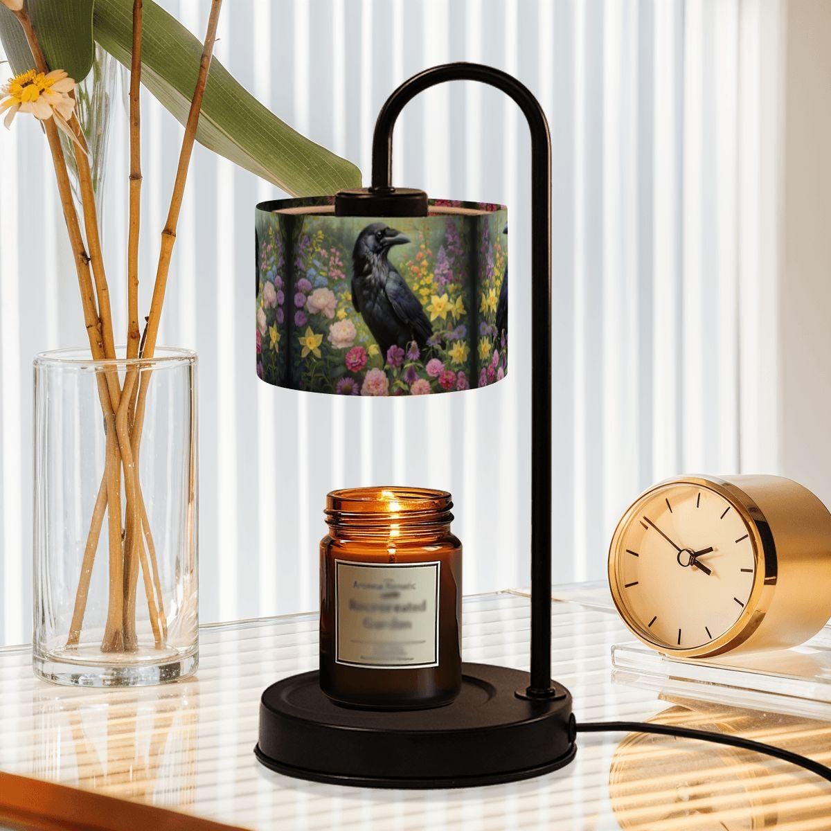Cottagecore Crow Candle Warmer Lamp Gift for Christmas Dark Academia Decor for Crow Lover fall host gift for Halloween Witch Gift for Bestie