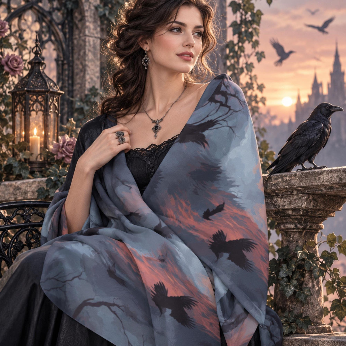 Elegant Gothic Victorian Crow Lover Gift Raven Moody Aesthetic for Dark Academia Gift for Alternative Woman Corporate Goth Gifts for Bestie