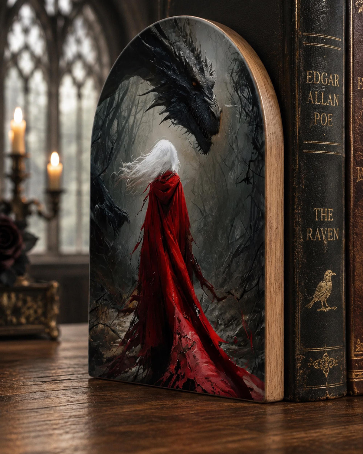 Reading Nook Decor from Blood and Ash Book Nook Accessory Throne of Glass Art Gothic Bookends TOG Dragon Sarah J Maas Merch for Book Lover