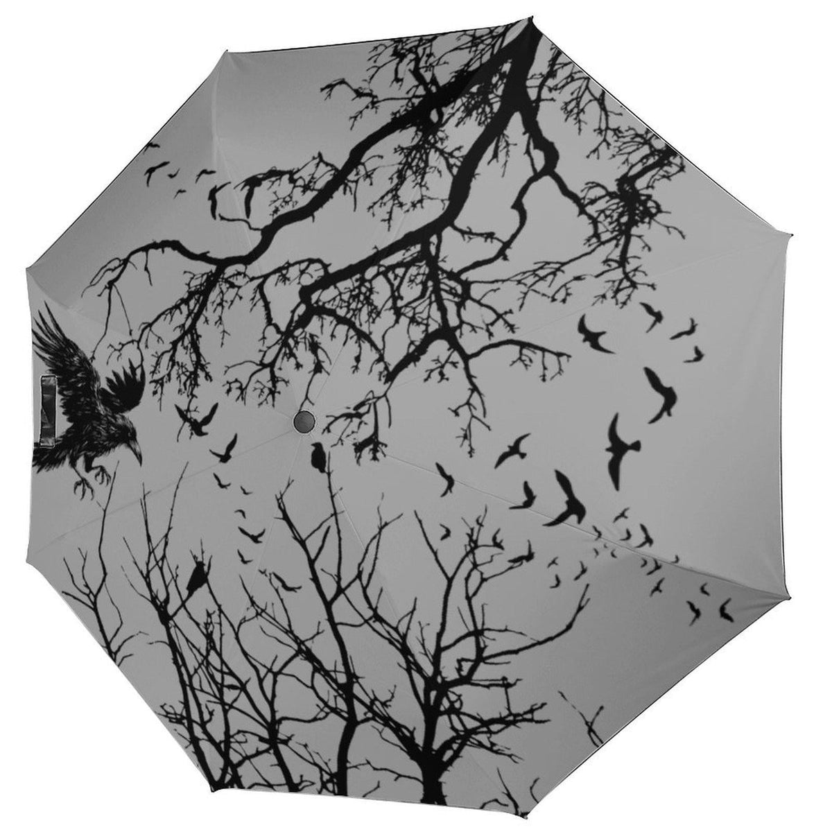 Goth Umbrella for Corporate Goth Lovers Mystic Crow Auto Umbrella Gift Idea for Halloween Gothic Witchcore Raven Parasol Umbrella Academy