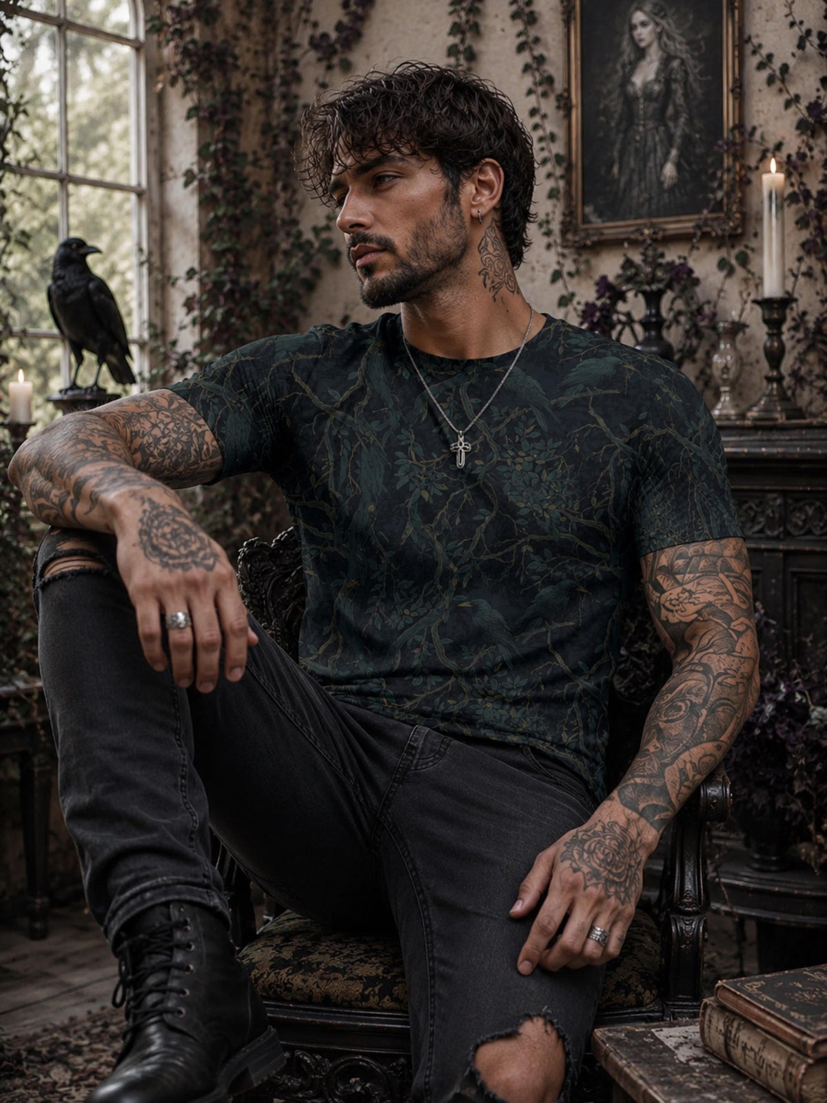 Perfect Gift Idea for Holidays Dark Romance Blazer Corporate Goth Clothing for Dad Dark Academia Shirt for Boyfriend Crow Lover Tshirt Gift