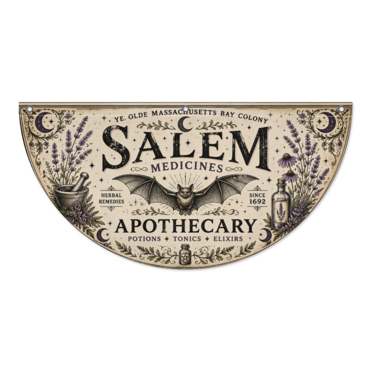 Great Fall Host Gift Idea for Halloween Party Gothic Seasonal Porch Decor Witchy and Cottagecore Style Primitive Porch Salem Sign & Door Mat