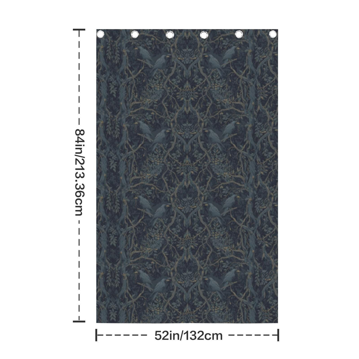 William Morris Inspired Blackout Curtain Whimsigoth Moody Living Room Decor Idea for the Holiday Edgar Allan Poe Gothic Bedroom Gift for Him