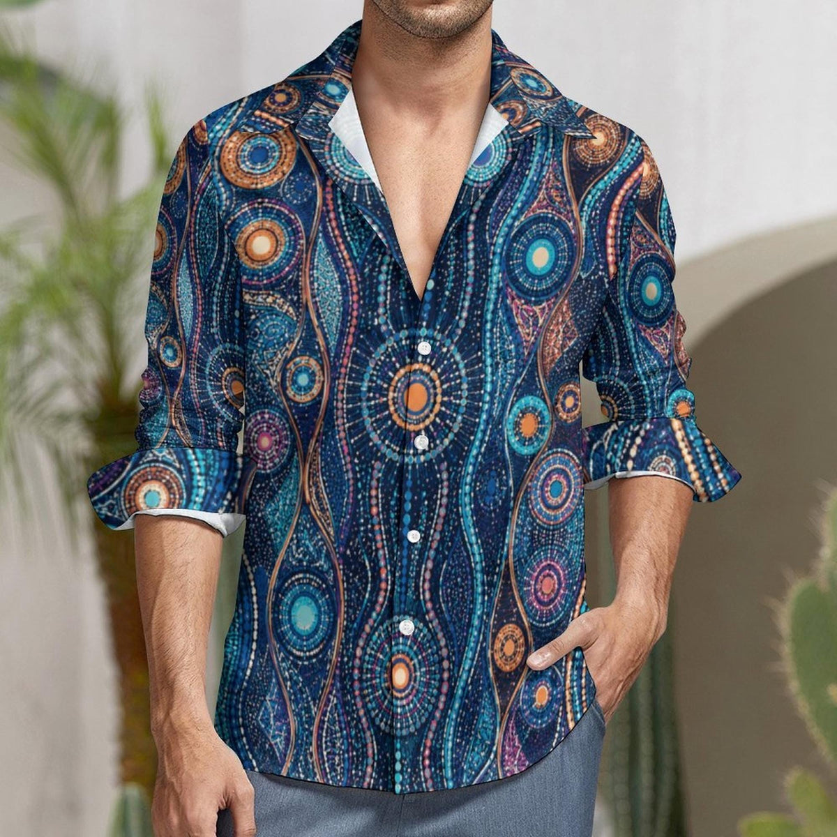 Ren Faire Holiday Mens Oxford for Boho Grandpa Clothing Birthday Dad Hippy Romance Shirt for Boyfriend Plus Size Bohemian Clothing Gift Idea