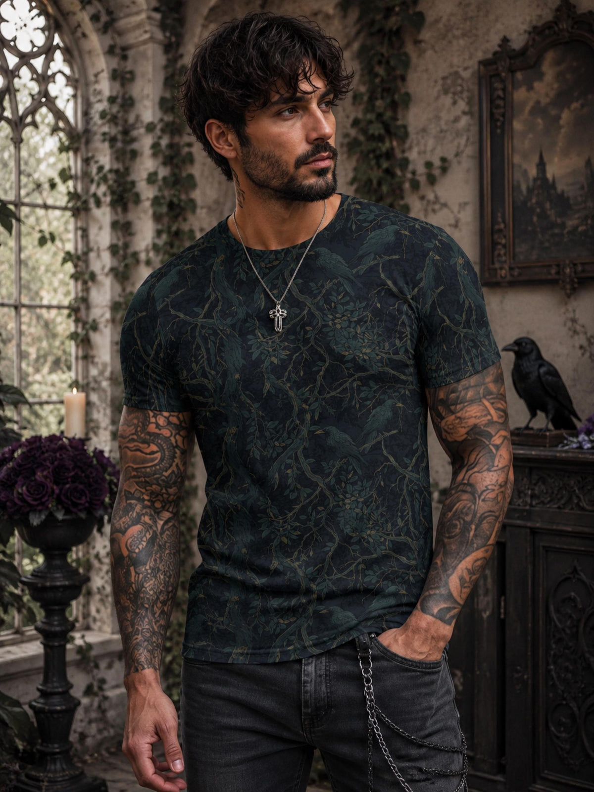 Perfect Gift Idea for Holidays Dark Romance Blazer Corporate Goth Clothing for Dad Dark Academia Shirt for Boyfriend Crow Lover Tshirt Gift