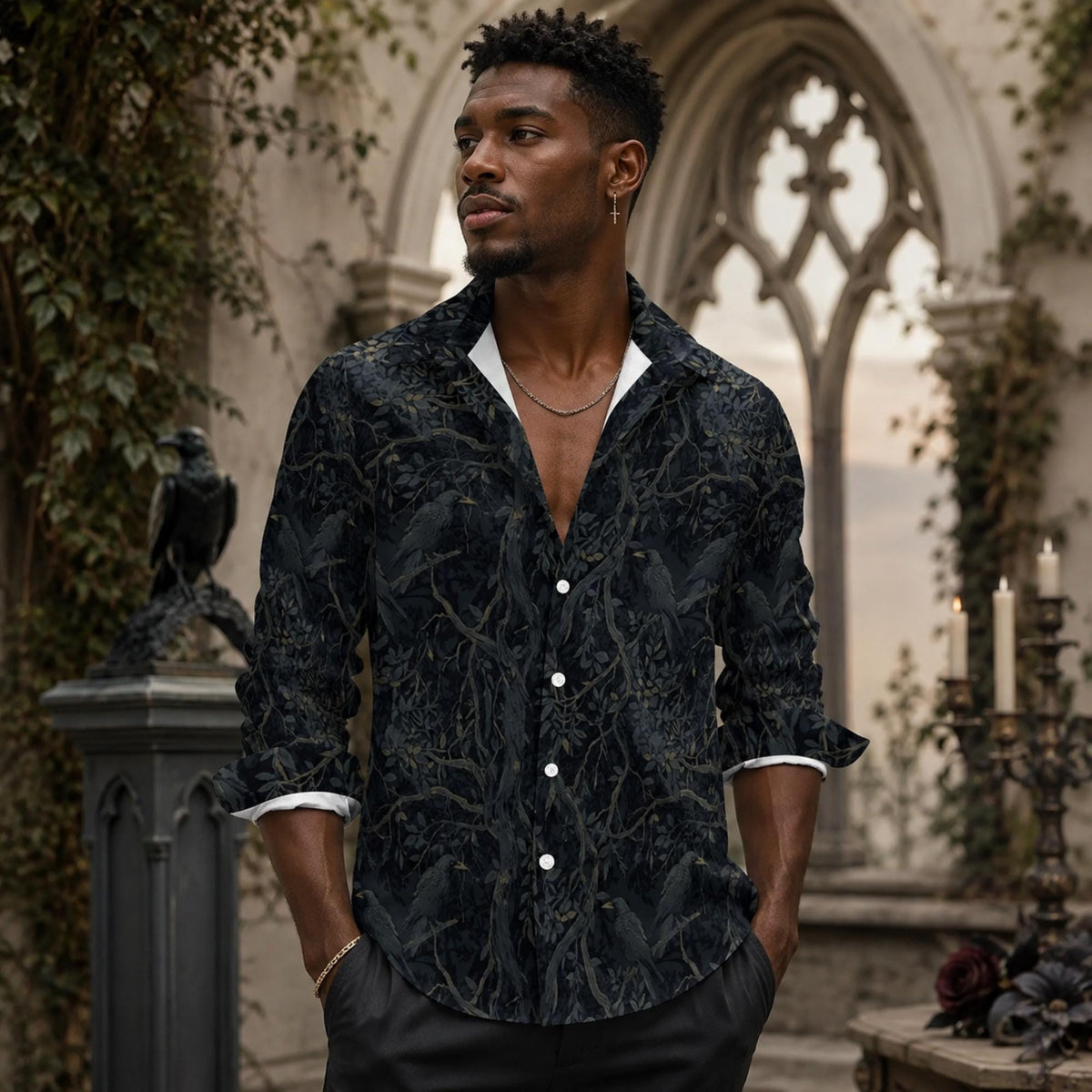 Dark Romance Father Gift Idea Goth Clothing for Dad Gothic Shirt for Boyfriend William Morris Gift for the Holidays Plus Size Alt Clothing