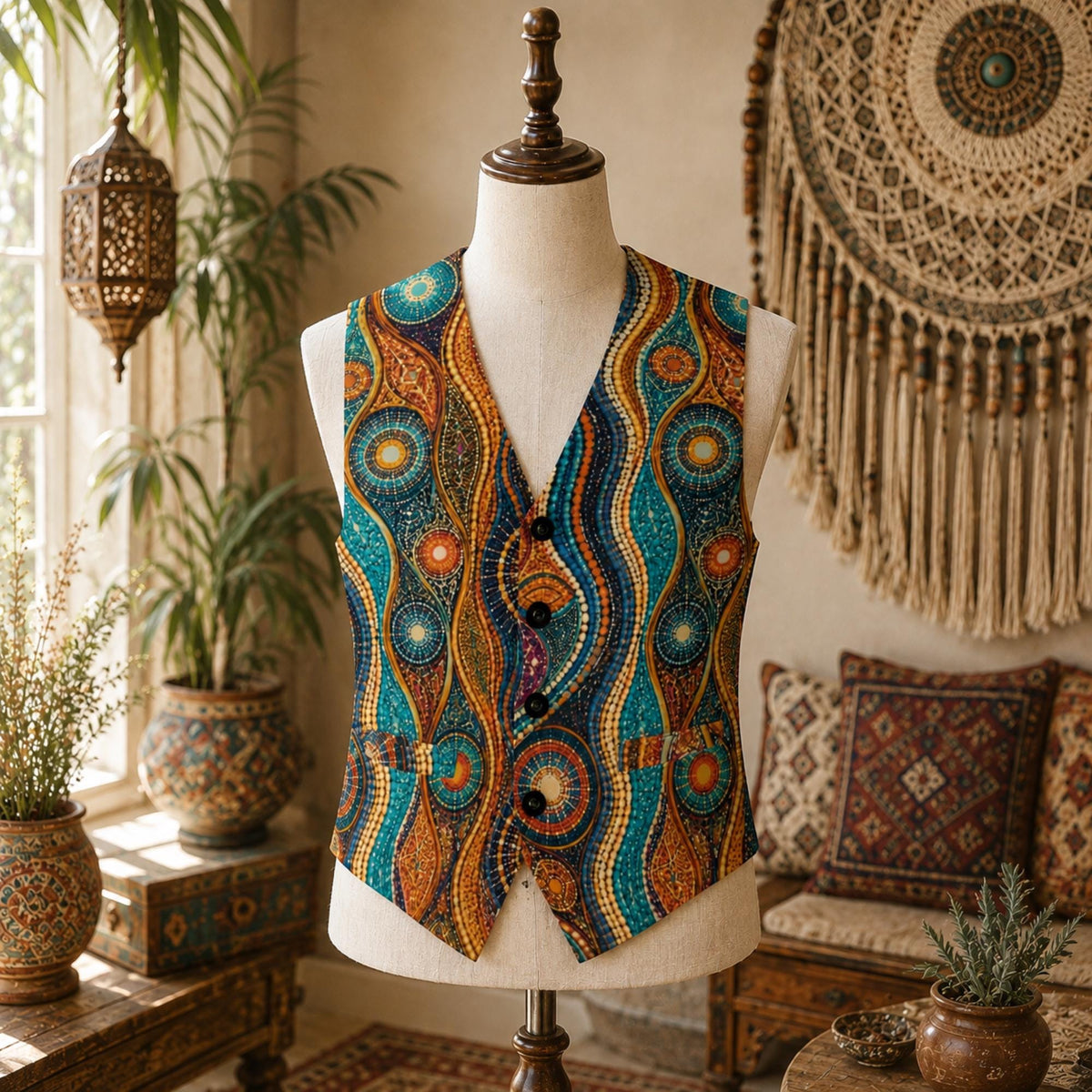 Gift for Dad Green Vest Groomsman Cool Dads Club Hippy Vest Boho Formal Groomsman Plus Size Ren Faire Wedding Guest Father of the Bride