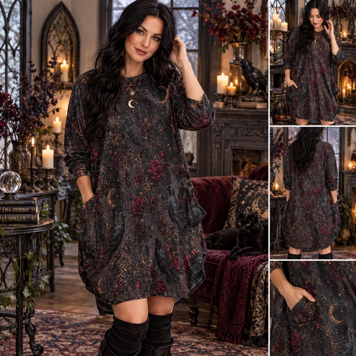 Raven Whimsigoth Clothes Gift Idea Edgar Allan Poe Gift for Women Dark Romance Atl Clothing Perfect for 18th Birthday Corporate Goth Lover