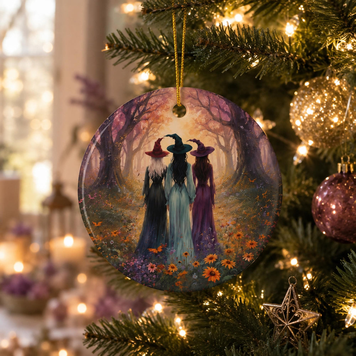 Witchy Christmas Gift Idea for Mom Witch Bestie Coworker Gift for the Holidays Fall Host Gift for Halloween Sisterhood Witches Xmas Ornament